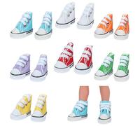 NBEADS Lot de 7 paires de mini chaussures de poupée en toile 7 couleurs, accessoires de rechange pour déguisement, 2,8 x 2,2 x 3 cm