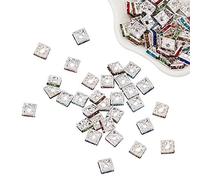 nbeads Mélange Coloré Carré Strass Spacer Courroie, Perles, Grade A, Taille : Environ 6 mm de Large, 6 mm de Long, 3 mm D'Épaisseur, Trou : 1 mm