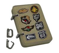 NBEADS Organisateur Livret de Correctifs Tactiques, 5 Pages Flip-Page Patch Book Moral Patch Holder Mini Panel Board avec Amovible D-Buckles pour Military Army Combat Moral Emblem, Vert Olive Foncé