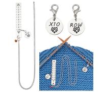 NBEADS Pendentif Compteur de Rangs de Tricot, Chaîne de Compteur de Rangs en Acier Inoxydable 2 Pcs Marqueurs de Points Crochet Ronds Plats pour la Couture Tricot Crochet Suivi de la Progression