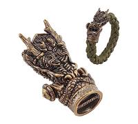 nbeads Perle en Laiton Tête de Dragon, Parachute Cordon Outil Longe Perle EDC Breloques Pendentif Breloques Accessoires pour EDC Chaîne Bracelet Artisanat, Bronze Antique