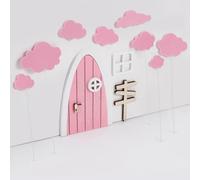 NBEADS Porte en Bois Miniature Inachevée, Porte de Jardin Féerique Rose Perle Petite Porte de Fée Magique Accessoire de Porte Décoratif pour Fils Fille Conte de Fées Apprentissage pcde Simulation