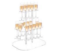 nbeads Présentoir à Champagne à 3 niveau, Porte Boissons en Acrylique avec 24 emplacement Supports Acrylique Champagne Tour pour Bars Fêtes Mariages Événements, 40X30X40cm