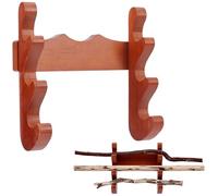 nbeads Présentoir Mural pour Baguettes Magique en Bois, 18x7.9x18cm Support Mural pour Baguette Magique Support à 3 niveaux pour Baguette Magique Décoration pour la Maison Ou le Bureau, Selle Marron