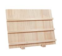 nbeads Présentoirs de Boucles D'Oreilles en Bois, 3 Couches Bijoux Présentoir Bois Porte-Carte Photos Porte-Carte de Visite Affichage avec Support de Base pour Domicile Magasin, 30x14.1x40 cm