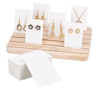 nbeads Présentoirs de Boucles d'oreilles en Bois, 6 Fentes Bijoux Porte Présentoir Bois Boucle d'oreille Porte-Carte de Visite Affichage avec Bijoux Cartes D'Affichage pour Présentoir, 27.7x16.7 cm