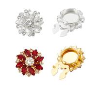 NBEADS Siam Lot de 4 boutons de chemise amovibles en strass 2 styles pour robe, costume, tux