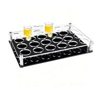 NBEADS Support de Plateau de 24 Verres à Liqueur, Bar Acrylique Titulaires de Verres à Liqueur Verre à vin Plateau de Service Tasses Organisateur Verre à Shot Accessoires de Bar pour Fête, Bar, Club,