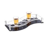 nbeads Support de Plateau pour Verre à Shot 12 Trou, Support de Plateau de Service de Gobelet Supports pour verres à shot Présentoir de Verre de Vin pour le Club de Fête de Bar, Clair, Trou: 3.8 cm