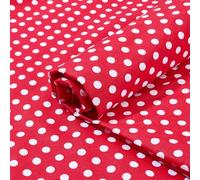 NBEADS Tissu en Coton à Pois Rouges, Tissu en Coton Imprimé à Pois Blancs de 165cm Tissu Léger de 0.1mm D'Épaisseur pour la Couture Matelassage Robes Décoration Intérieure et Loisirs Créatifs
