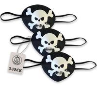 Nbgcm-- Cache-?il Pirate Lot De 3- Capitaine Rayure Rouge - 3+ Ans Jouet En Mousse Pour Petits Garçons Avec Motif Crâne - Accessoire Pour Déguisements Et Costumes Pour Naviguer Dans Les Caraibes