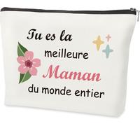 Nbgcm-Cadeau Fete Des Meres,Anniversaire Bonne Idee Original Utile Noel Personnalisé Cadeau Maman,Cadeau Pour La Fête Des Mères La Meilleure Maman Du Monde Trousse De Maquillage