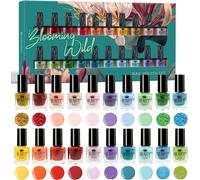 Nbgcm-Ensemble De Vernis À Ongles Blooming Wild - 20 Teintes Différentes Dans Une Boîte De Présentation De Style Art Nouveau - Collection De Vernis De Qualité Supérieure
