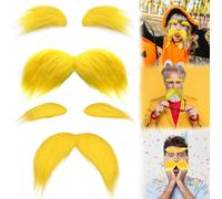 Nbgcm-Lot De 2 Moustaches À Coller, Sourcils, Moustache Noire Amusante Des Années 80, Pour Halloween, Noël, Anniversaire