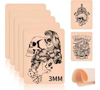 Nbgcm-Peau Synthétique Tatouage 3mm, 5 Pièces 20 * 15cm Fausse Peau Tatouage, Double Face Peau Entrainement Pour Les Fournitures De Tatouage Pour Les Débutants Et Les Artistes Expérimentés