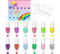 NBGCM-Vernis à Ongles Enfant, 12 Couleurs à L'eau, Non Toxique, Séchage Rapide à Base de Plantes, Coffret Cadeau Noël, à Partir de 5 Ans