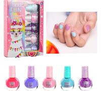 Nbgcm-Vernis À Ongles Pour Enfants, Maquillage Enfant Fille Vernis À Ongle, Peel-Off Non Toxic Vernis À Ongles Enfant, Coffret De 5 Vernis À Ongles À Paillettes Pour Les Filles À Parti Cadeau