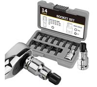 NbgrvB 1/2 "Drive for Torx Socket Set -T70, 14 pièces Vanadium Steel Star Bit Sockets with Case for Automotive and Home Repair