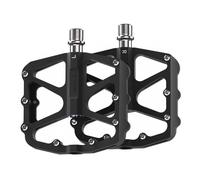 NbgrvB 1 paire de pédales de vélo 9/16 pouces avec 3 roulements, pédales plate-forme en alliage d'aluminium 123 x 110 mm pour cyclisme, bande de roulement antidérapante, noir