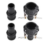NbgrvB 2 raccords de verrouillage à came de 2,5 à 1,3 cm à 5,1 cm de type + | Lot de 2 raccords à camlock en polypropylène 2,5 à 1,3 cm x 5,1 cm et adaptateur E Noir 2,5-1,3 cm