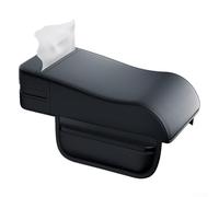 NbgrvB Accoudoir de voiture en cuir avec coussin en mousse à mémoire de forme, revêtement perforé respirant, organisateur de rangement latéral et support de mouchoirs intégré compatible avec la