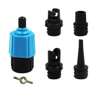 NbgrvB Adaptateur de pompe à air pour kayak et planche à pagaie avec 4 buses de valve d'air, compatible avec bateaux gonflables, lits, canoës, construction en nylon + acier, rouge/bleu