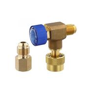 NbgrvB Adaptateur de valve de sécurité AC à angle droit à 90° pour connecteur de réfrigérant en cuivre R22 R32 R410A