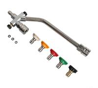 NbgrvB Adaptateur double tête pour nettoyeur haute pression avec 5 buses, 1/4" Quick Connect Switch Valve pour nettoyage de voiture, moto, allée, en acier inoxydable