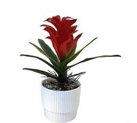 NbgrvB Ananas artificiel réaliste en pot en PVC souple pour la maison, le bureau, centre de table, faible entretien, 21 cm (rouge)