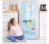 NbgrvB Autocollant mural tableau noir magnétique pour grand format 398,8 x | Lot d'autocollants pour tableau noir avec craie amovible pour chambre d'enfant, salle de jeux, école
