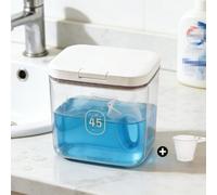 NbgrvB Boîte de conservation hermétique 45 l avec couvercle à ouverture | Poubelle en plastique pour lessive et farine de riz, organisateur de cuisine, buanderie, blanc
