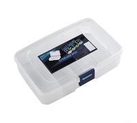 NbgrvB Boîte de rangement en plastique avec 5 compartiments, pour vis de conteneur translucide, IC, fournitures d'artisanat, matériel de pêche et petites pièces, 14,3 x 9 x 3,5 cm