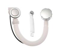 NbgrvB Bonde de trop-plein dissimulée avec bouchon pop-up en plastique pour baignoire 55 cm poignée chromée