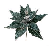 NbgrvB Boule de Noël en forme de fleur de poinsettia pailletée de 28 cm (vert)