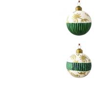 NbgrvB Boule de Noël en verre blanc de 8 cm - Décoration moderne pour sapin | EV6 2021-2 Boule de Noël en verre blanc 8 cm moderne minimaliste à suspendre pour console centrale