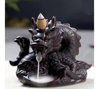 NbgrvB Brûleur d'encens à refoulement en céramique Dragon Cascade Fumée Décoration Maison Bureau Thé 12 x 9 x 9,5 cm