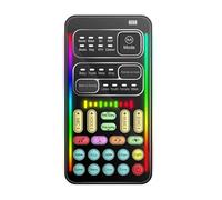 NbgrvB Changeur de voix portable avec 8 effets sonores, modification vocale en une seule touche, diffusion en direct ou farces, pour carte son compacte de 10 x 5,5 x 2 cm, carte son noire