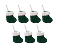 NbgrvB Chaussettes de Noël tricotées - Petites chaussettes de Noël - Ornements de sapin de Noël pour la famille, les vacances, les fêtes - Fournitures de décoration (vert)