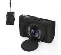 NbgrvB Coque en silicone anti-rayures pour Canon PowerShot SX740 pour hs SX730 pour HS - Étui souple sur mesure avec bouchon d'objectif - Accessoire de voyage (noir)