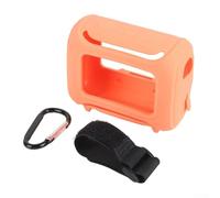 NbgrvB Coque souple en silicone pour JBL Go 5 Full Access(Orange) | Matériau absorbant les chocs, découpes précises, accès complet aux boutons, résistant à la poussière, finition noire élégante