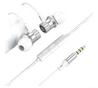 NbgrvB Écouteurs Filaires Métal pour hifi avec Microphone Intégré - Contrôle Volume et Basses Profondes - Jack 3.5mm pour Smartphone(C)