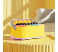 NbgrvB Enceinte piano portable 2 en 1 avec lumières RVB et son supérieur, silicone + diaphragme basse matériel, 14,6 x 9 x 8,2 cm, pour éclairage dynamique et contrôle intuitif du volume (blanc) jaune