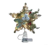 NbgrvB Étoile décorative en fer avec options éclairées ou non éclairées pour décoration de vacances saisonnières, mariages, anniversaires, anniversaires de mariage (B)