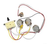 NbgrvB Faisceau Guitare Électrique Commutateur 5 Voies | Switch 5 voies, potentiomètres 500K, pré-câblé, , compatible guitare électrique