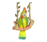 NbgrvB Figurine en résine pour perroquet - Décoration de jardin - Sculpture d'oiseau à suspendre - Pour terrasse, balcon, pelouse - 14 x 9,5 x 7 cm - Jaune/vert
