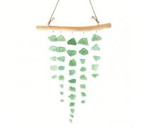 NbgrvB Grand carillon éolien en verre 46 cm Ton mélodique apaisant (Vert H)