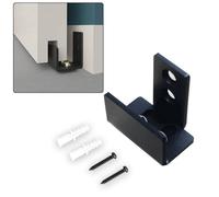 NbgrvB Guide de sol pour porte coulissante inférieure réglable en acier carbone profil en U avec rouleau Noir 1 jeu