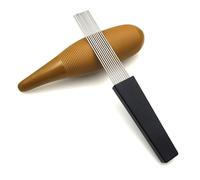 NbgrvB Guiro Instrument avec Grattoir, ABS + Métal Latin Percussion Main Tambour Entraînement Couleur Bois Café 31 x 8,3 x 2,2 cm pour A