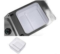 NbgrvB Han EV/DM-i 2025 Boîte de rangement pour console centrale - Organisateur étanche en ABS + PVC avec coussinet antidérapant, plateau d'accessoires d'intérieur de voiture noir (B)