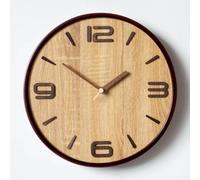 NbgrvB Horloge Murale pour bois 30cm Silencieuse Style pour rétro pour français pour Salon Cuisine pour déco Rustique MDF(B)